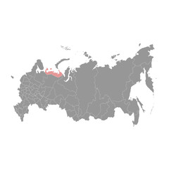 Nenets Autonomous Okrug map, administrative division of Russia. Vector illustration.