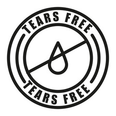 Tears free icon mark in filled style