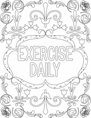 Printable floral coloring page for kids and adults with motivational quote for self love and self care. it helps to struggle against life to enjoy the tough journey
