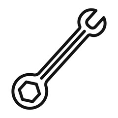Wrench icon mark in filled style