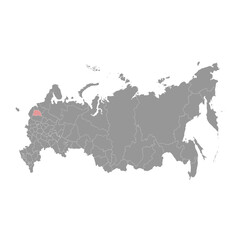 Novgorod Oblast map, administrative division of Russia. Vector illustration.