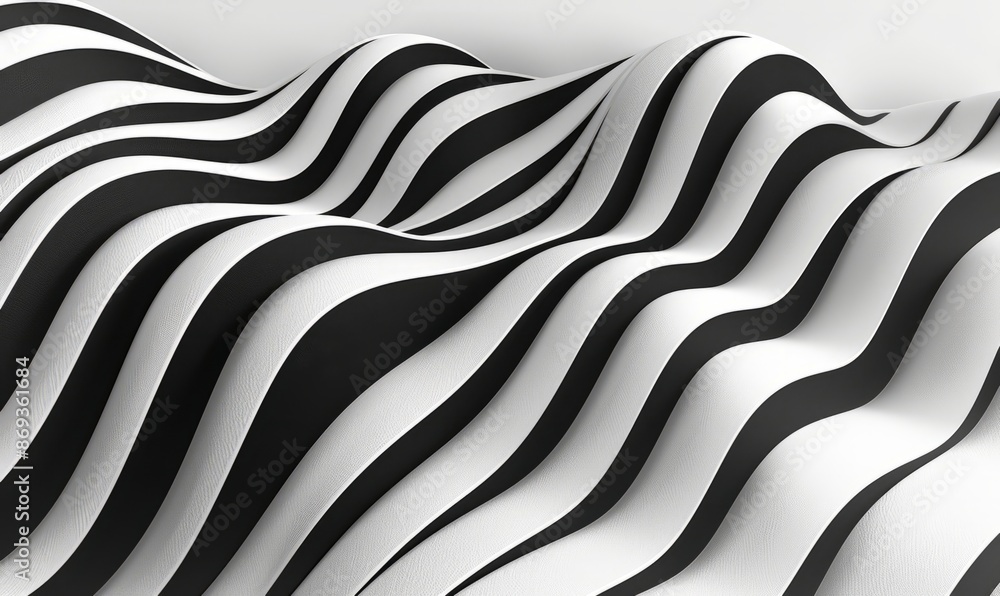 Poster minimalist pattern with wavy lines