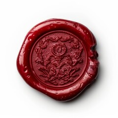 Detailed wax seal, grandma style, white background