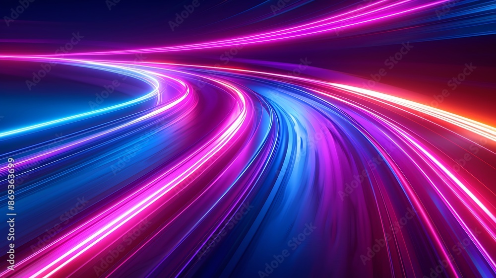 Aufkleber abstract background with colorful light streaks and fast speed motion lines on black backdrop. illus