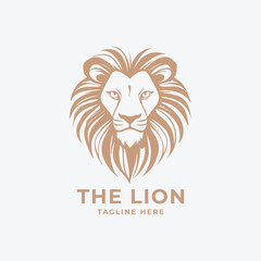 Lion head logo icon vector illustration