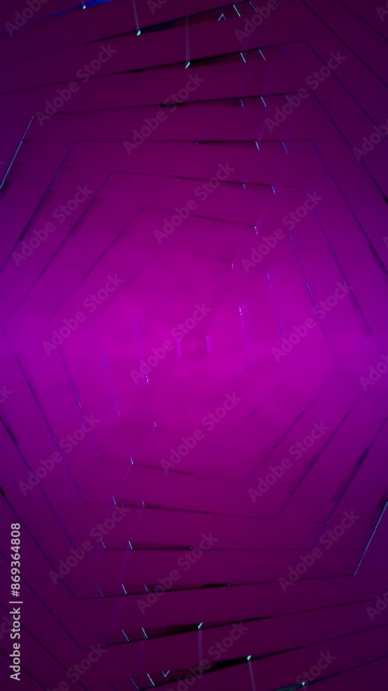 Poster flight in tunnel of spinning spiral shaped figures with changing colors, seamless loop. motion. abst