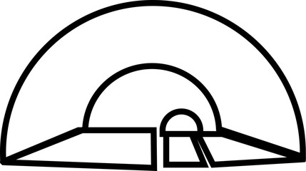 Tunnel sign multi series style icon. Outline vector of railway warning icon for website or mobile application. Highway road, automobile bridge, transport infrastructure on transparent background.