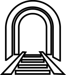 Tunnel sign multi series style icon. Outline vector of railway warning icon for website or mobile application. Highway road, automobile bridge, transport infrastructure on transparent background.