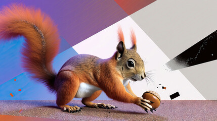 ninja squirrel stealthily retrieved the acorn, showcasing impressive acrobatic skills