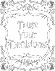 Printable floral coloring page for kids and adults with motivational quote for self love and self care. it helps to struggle against life to enjoy the tough journey
