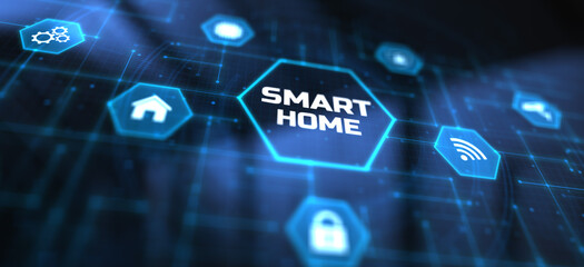 Smart home wireless control system. IOT Internet of things concept.