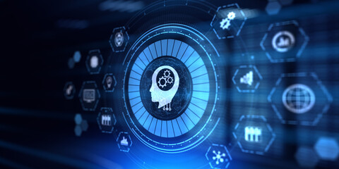 Machine learning neural network AI artificial intelligence technology concept.