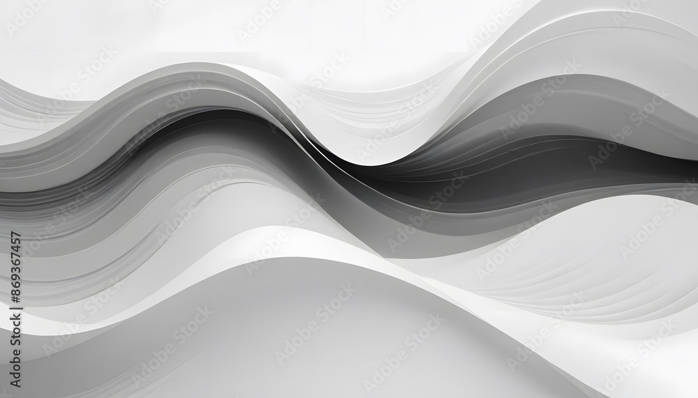 Poster abstract white paper wave background and abstract gradient and white wave curve lines banner backgro