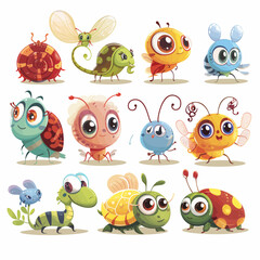 Coloured insects collection