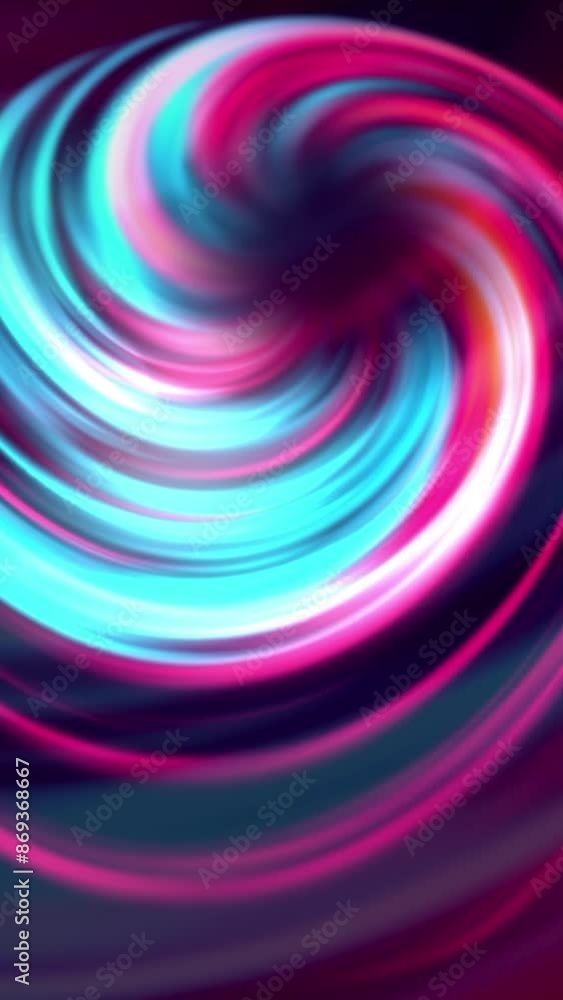 Poster rotating ball with moving spiral. motion. beautiful spiral rotates creating 3d ball. ball of rotatin
