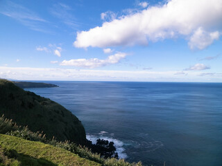 Coastal cliffs of Sao Miguel, Azores islands.