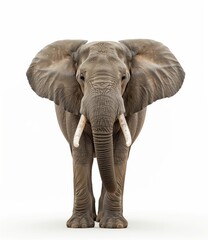 Fototapeta premium Majestic African Elephant on White Background