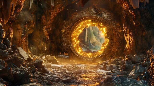 Dragon's Lair with a Majestic Glowing Portal.