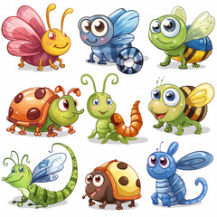 Coloured insects collection