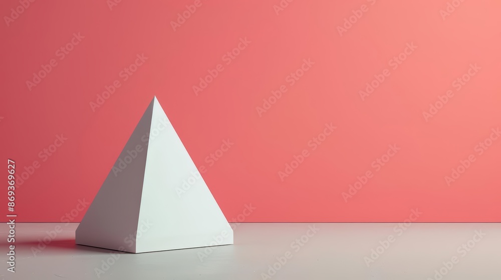 Poster a minimalist background featuring a single, abstract geometric shape on a plain surface with copy sp