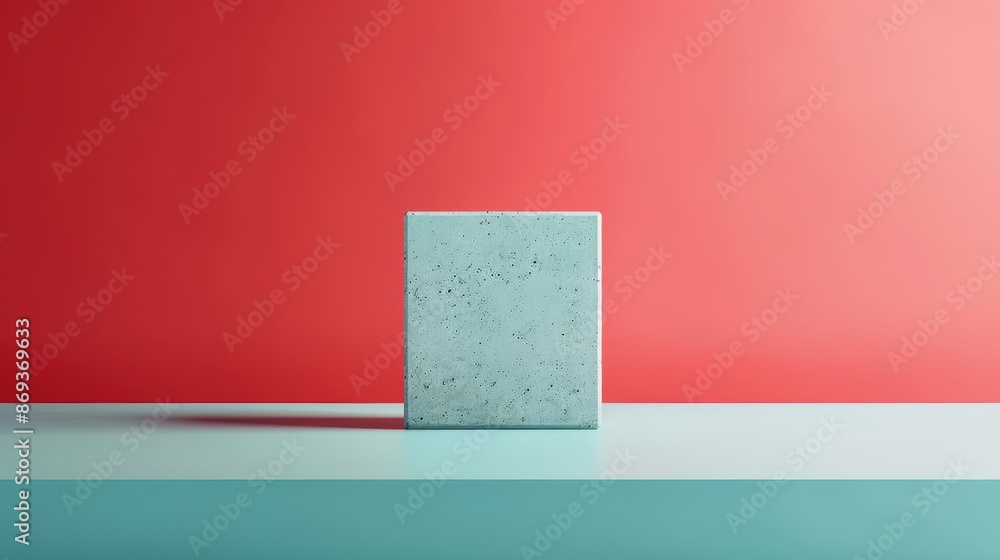 Poster a minimalist background featuring a single, abstract geometric shape on a plain surface with copy sp