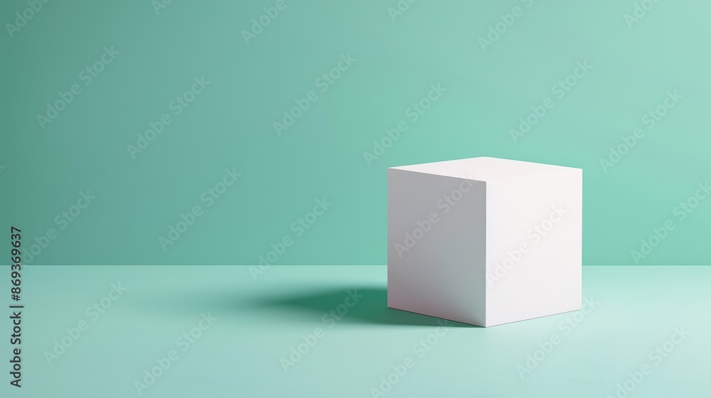 Poster a minimalist background featuring a single, abstract geometric shape on a plain surface with copy sp