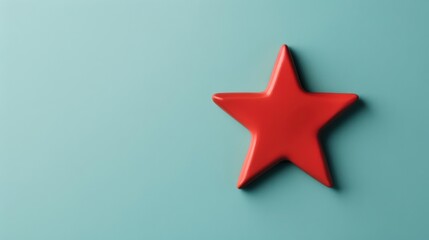 Obraz premium A minimalist 4th of July banner featuring a single star icon against a plain background with copy space