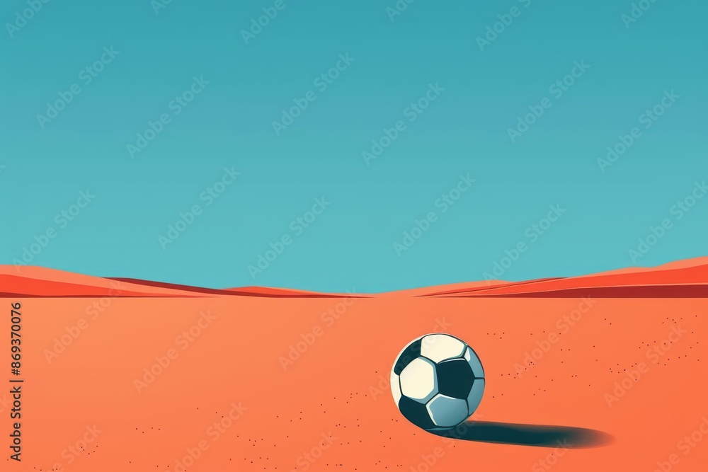 Aufkleber a minimalistic soccer banner with a stylized field layout in subtle tones with copy space