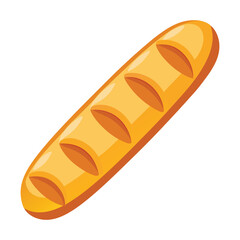 French baguette contour isolated on white