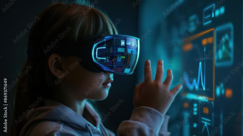 Aufkleber a teacher using interactive holograms to engage students in a cuttingedge classroom with copy space