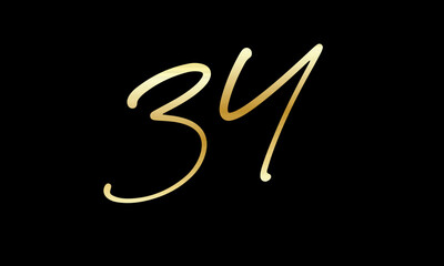  Number Gold Casual Modern Logo