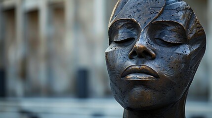 An artistic sculpture representing freedom and liberation from slavery, prominently displayed in a public square for the International Day of Remembrance of the Slavery and Abolition of Slavery. Copy