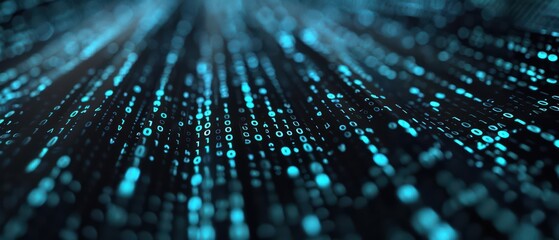 Hightech visualization of digital data streams with copy space