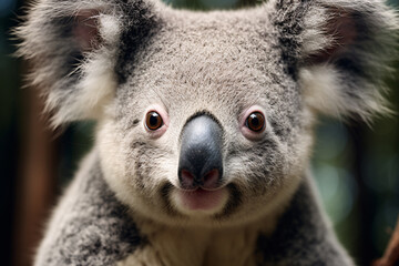 Naklejka premium Close up of wild Koala bear in forest