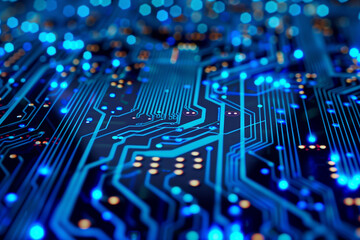 Abstract background technology blue neon lines
