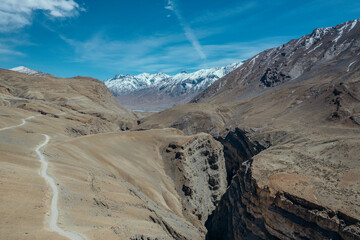 Aerial view of the Chicham Bridge, Himachal Pradesh, India.