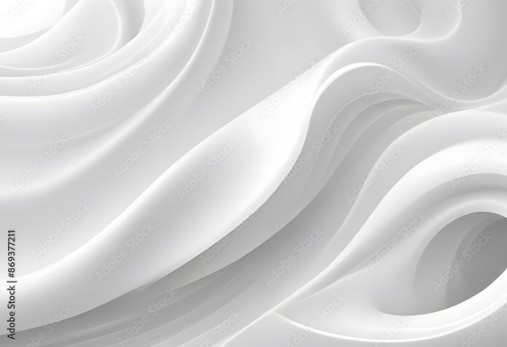 Aufkleber abstract white wave lines background with copy space. smooth elegant white waves surface
