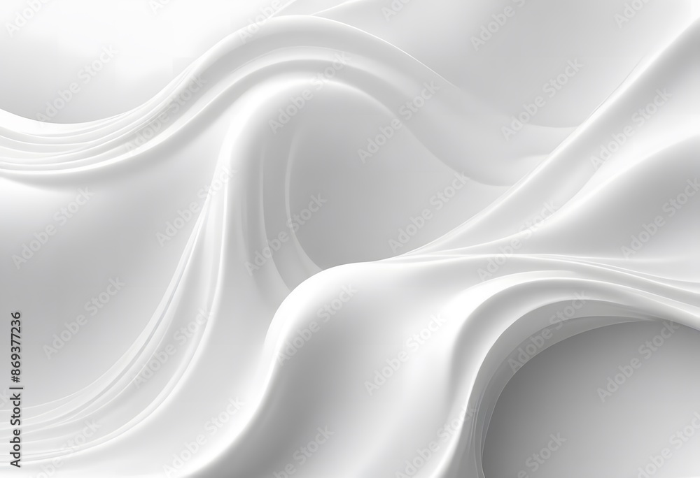 Poster abstract white wave lines background with copy space. smooth elegant white waves surface