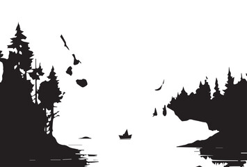 Obraz premium Water and ink landscape