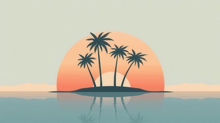 Island resort signs, tropical paradise, flat design illustration
