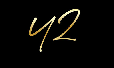  Number Gold Casual Modern Logo