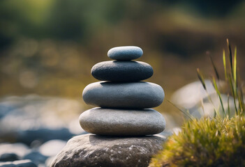 Zen stones stack. Stack of zen stones