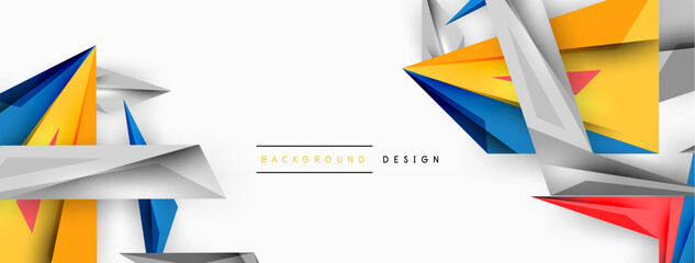 Minimal geometric abstract background. Low poly dynamic triangle design. Trendy techno business template for wallpaper, banner, background or landing