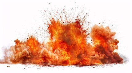 Burst of explosion creating a border effect on white.