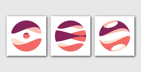 Globe and Sphere logo Design set