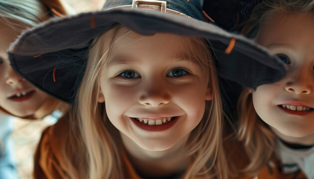 Halloween is the magic of make-believe and imagination: Illustrate children playing dress-up and pretending to be witches and wizards