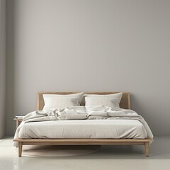bedroom with bed in front of empty wall