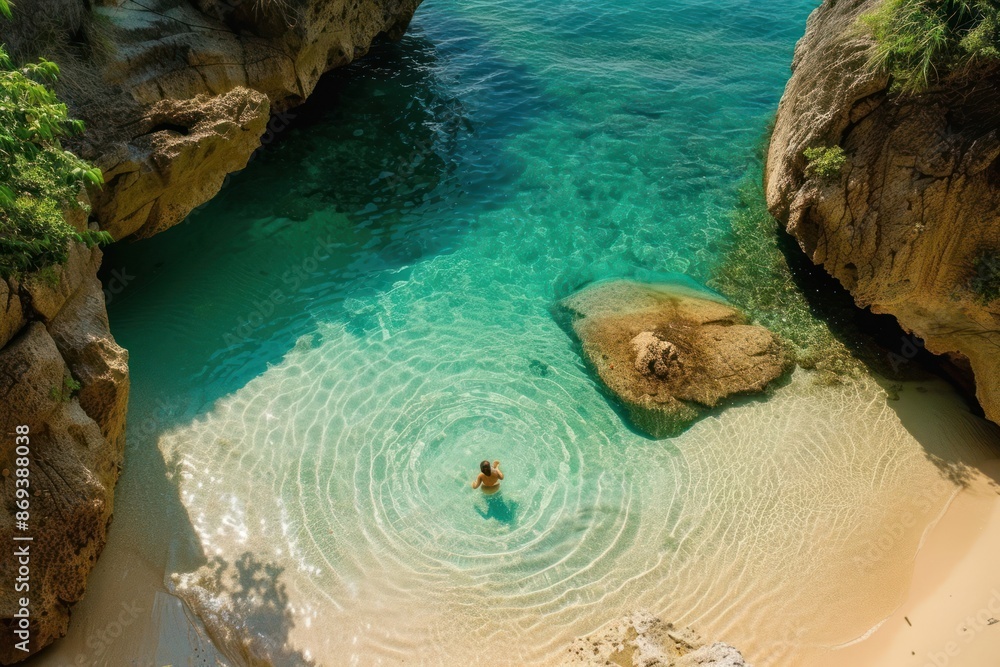 Poster Paradise beach outdoors nature summer.