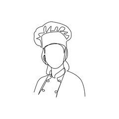 Chef drawn in line art style