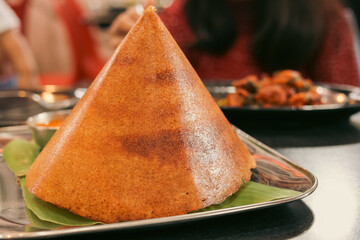 Dosa, ghee roast with coconut chutney sambar popular South Indian Breakfast, Mysore Bangalore...